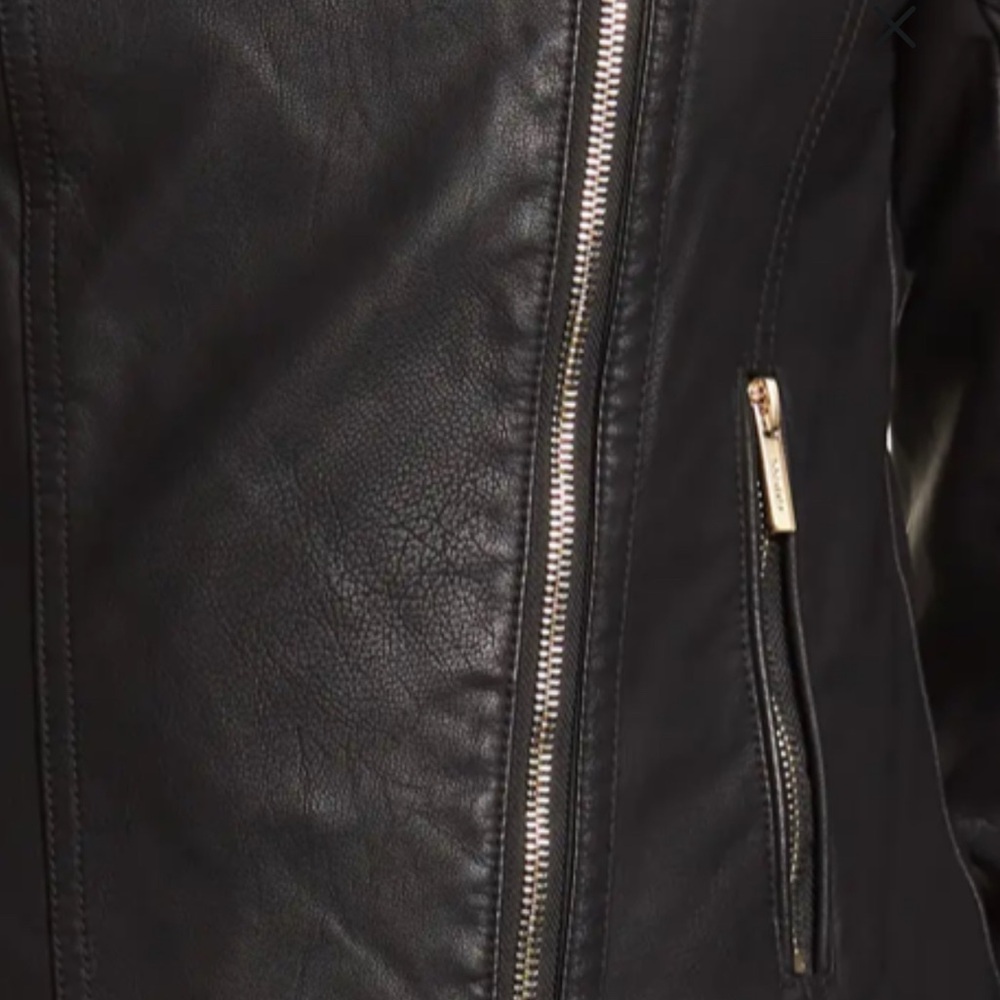 Guess Faux Leather Asymmetrical Moto Jacket, Small - Picture 4 of 13